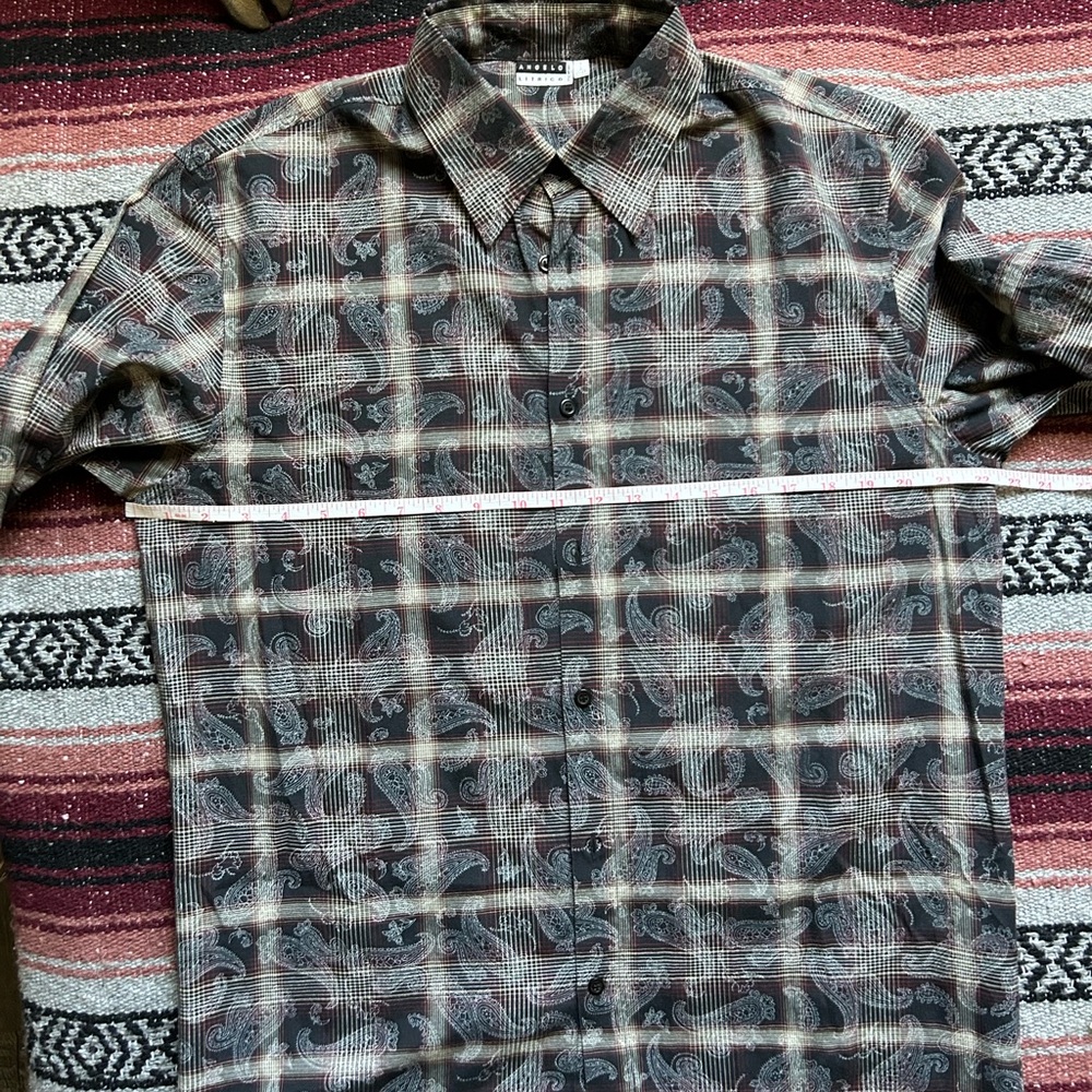 Angelo Litrico Paisley/plaid button down dress shirt size L. - Picture 2 of 8